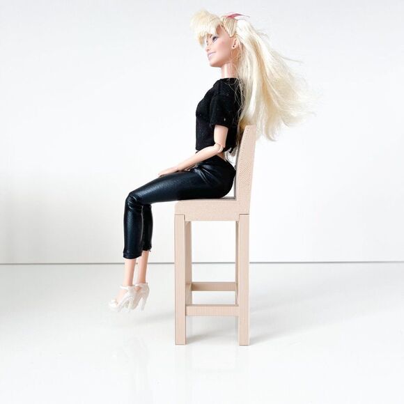 Barbie Integrity Doll White Kitchen Island 1:6 Scale 3 Matched Chairs 3D Printed - Picture 8 of 13